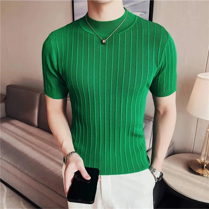camisa gola alta verde